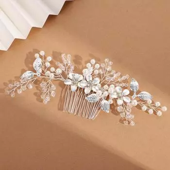 Свадебный головной убор гребень для волос милые аксессуары для свадебного платья диск для волос жемчужные свадебные аксессуары для волос серебряный