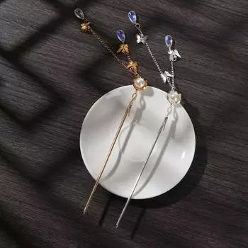 Свадебный головной убор, палочки для еды, зажимы для волос, жемчужные палочки для волос в китайском стиле, заколки для волос в стиле ретро