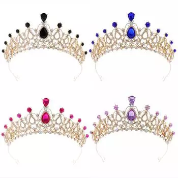 Свадебный головной убор с короной в стиле барокко, роскошное и элегантное женское свадебное платье принцессы с короной на день рождения для 18 лет