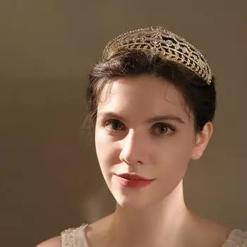 Свадебный головной убор, высококачественная повязка на голову со стразами и цирконом, свадебное платье, аксессуары для волос, новая корона в дворцовом стиле в стиле ретро