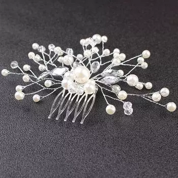 Свадебный головной убор жемчужный цветок гребень для волос свадебные аксессуары головной убор прямые продажи белый