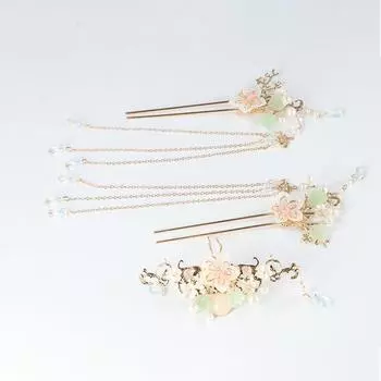 Свадебный классический стиль HANFU традиционные китайские заколки для волос в виде стрекозы кисточка шпилька головной убор белый