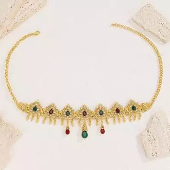 Свадебный лобный цепочка с резными стразами и кисточками, головной убор с регулируемой длиной, свадебный аксессуар для волос разноцветный