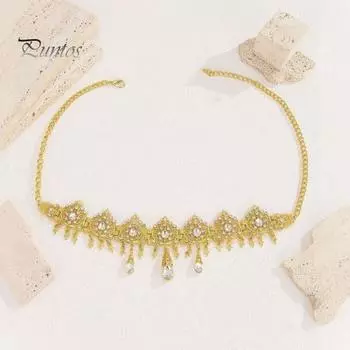 Свадебный лобный цепочка с резными стразами и кисточками, головной убор с регулируемой длиной, свадебный аксессуар для волос разноцветный