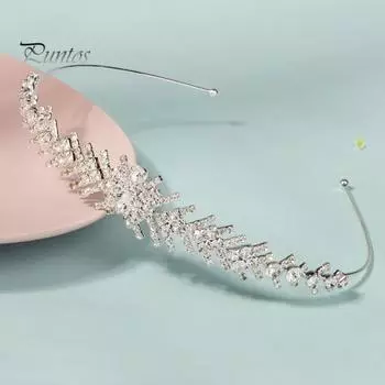 Свадебный обруч для волос со стразами и листьями, обруч для волос, женская легкая повязка на голову, свадебные аксессуары для сцены серебряный