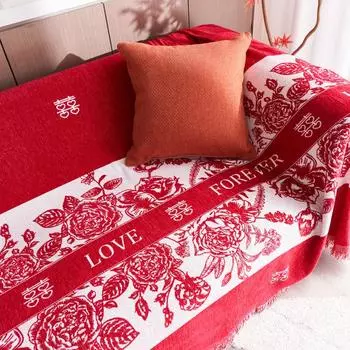 Свадебный праздничный чехол для дивана на все времена года, нескользящая подушка, макет свадебной комнаты, большой красный чехол для дивана, ткань с полным покрытием 180-130cm
