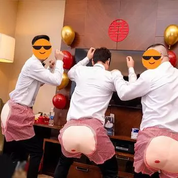 Свадебный розыгрыш, реквизит штаны PP, 3 штуки One Size красный