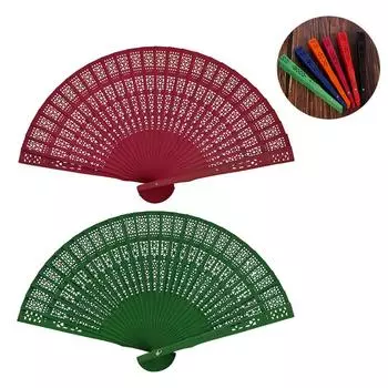 Свадебный ручной ароматный веер для вечеринки, резной бамбуковый складной веер, китайский деревянный веер, винтажный полый складной веер в старинном стиле