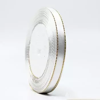 Свадебный шелковый атлас 1 см*22 м ручная работа ремесло горячая распродажа золотая лента подарочная упаковка DIY популярные принадлежности для скрапбукинга высокое качество 1 рулон ювелирные изделия аксессуар белый