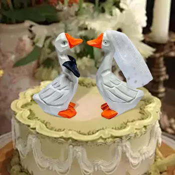Свадебный торт Топпер Украшение Креативная Миниатюрная Модель Настольное Украшение Пара Утка