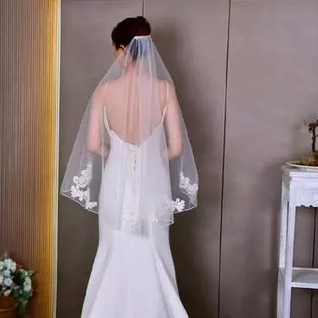 Свадебный тюль для девичника, девичника, тюль для свадьбы, однослойная свадебная вуаль, покрывающая голову белый