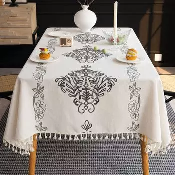 Свадебный жаккардовый настольный флаг, ткань-покрывало для журнального столика и обувницы, салфетка-концовка, готовая новогодняя скатерть, искусство 140*140cm