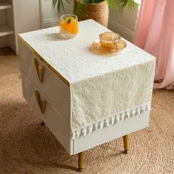 Свадебный жаккардовый настольный флаг, ткань-покрывало для журнального столика и обувницы, салфетка-концовка, готовая новогодняя скатерть, искусство width 38 * length 91cm (15 36inch)