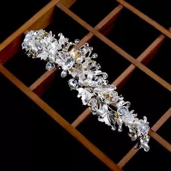 Свадебный золотой венец ручной работы головной убор стразы новые свадебные аксессуары для платья свадебные аксессуары для волос