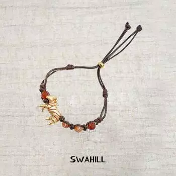 Swahill SWA Холм Зебра Плетеный Ручной Ремешок Оригинальный Дизайн Нишевый Стиль Ретро Ощущение Отпуска Браслет Мо Сюй Golden Zebra Woven Hand Rope