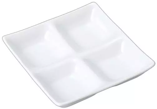 Swan white x x Divided 4 Setomonohonpo 4-dish plate, [13.5 13.5 2.5cm] plate, dishes, белый