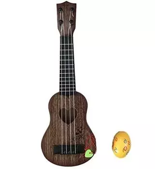 SWANBELLE игрушка укулеле сердце мини гитара фото аксессуары яйцо шейкер 4 струны детский (Темный, 44см)