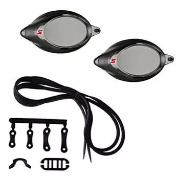 SWANS Precision Lens Dedicated Belt Parts Set Сборочный тип Очки для плавания Гоночный тип Дымчатый x Черный (2 куска) + SRXCLNPAF-SMK-PSSR2-BK (-7,0) чёрный