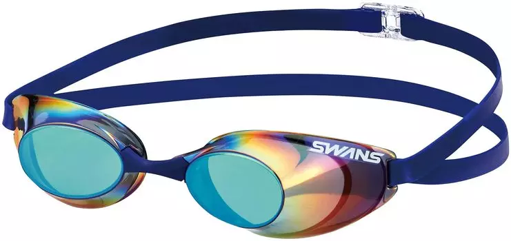 SWANS Sniper SR-10M EMSK Swimming Goggles, Made in Japan, Racing, Smoke x Emerald Mirror, Non-Cushioned, 12 Years Old to Adults, Fina Certified