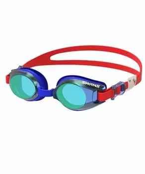 SWANS Swimming Goggles BLEM Blue Lens x Emerald Mirror Swimming Swimming Goggles Mirror Lens Name Plate Included SJ-9M Children s