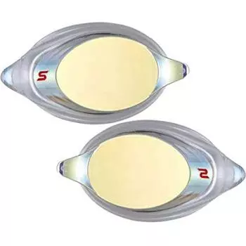 SWANS Swimming Goggles with Prescription Mirror Racing Clear x Flash Yellow Same Color and Same Size Set of 2 Cushion, Lenses, Type, Type, Mirror, чистый