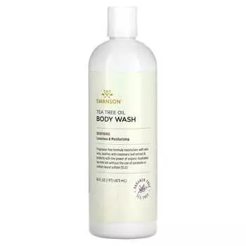 Swanson, Гель для душа с маслом чайного дерева, без отдушек, 16 жидких унций (473 мл)
