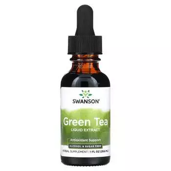 Swanson, Жидкий экстракт зеленого чая, без спирта и сахара, 1 жидкая унция (29,6 мл)