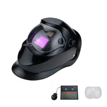 Сварочная маска из ПК, работающая на солнечной энергии, автоматическая смена света, сварочный шлем с регулируемым большим углом обзора, защитная маска сварщика чёрный