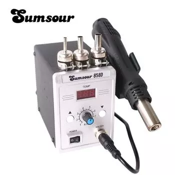 Сварочная станция для распайки 858D, 220 В/110 В, 700 Вт, регулируемый нагревательный пистолет с цифровым дисплеем