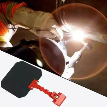 Сварочная затемняющая панель Регулируемый сварочный козырек Универсальные защитные очки для различных видов сварки Защитный чехол Портативные линзы для дуговой сварки MIG TIG красный