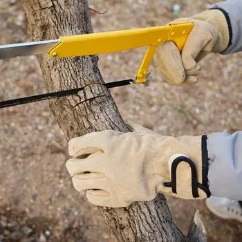 Сварочные перчатки Многоразовые огнестойкие искусственная кожа Чрезвычайно мягкие перчатки для промышленного производства на открытом воздухе серебряный серый