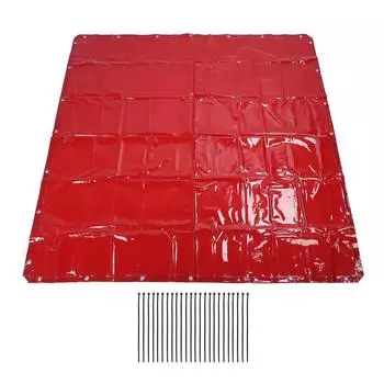 Сварочный экран 5.7x5.7 футов красный огнестойкий водонепроницаемый уровень 6 защита от ультрафиолета полиэтиленовый сварочный