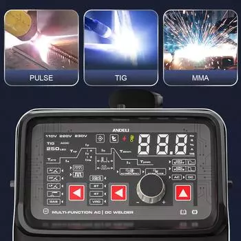 Сварочный аппарат TIG ANDELI TIG-250 AC/DC 200A с импульсной MMA сваркой алюминия TIG сварочный аппарат