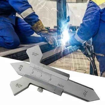 Сварочный калибровочный прибор, калибровочная линейка из износостойкой нержавеющей стали, угол разделки кромок 60/70/80/90 градусов, позиционер для сварки швов серебряный