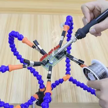 Сварочный ремонтный верстак 3-кратная лупа со светодиодной подсветкой держатель печатной платы регулируемый зажим для чтения работы/печатной платы/сварки