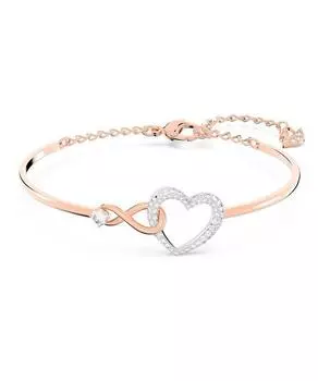 Swarovski Hyperbola Infinity And Heart смешанная металлическая отделка и цирконий браслет 5518869 для женщин белый