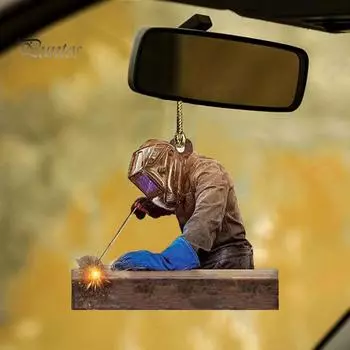 Сварщик автомобиль подвесные украшения мультфильм акриловый автомобиль интерьер подвеска домашний рюкзак вечеринка настенный декор для гостиной 1