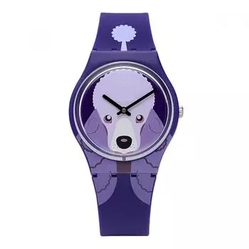 SWatch Gv133 I Love Your Folk Purple Poodle публичные уретановые часы GV133