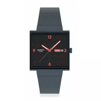Swatch Квадратные часы SO34M701, серые,