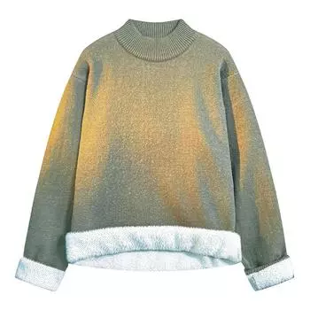 Sweater Men s Autumn and Winter Style Loose and Lazy Style Retro Velvet Inner Layer Base Knitted Sweater M