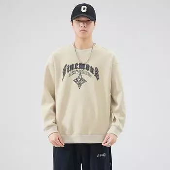 Свитер мужской осенне-зимний тренд с круглым вырезом, модная мужская одежда с принтом, внутренняя одежда, утолщенный флисовый верх L