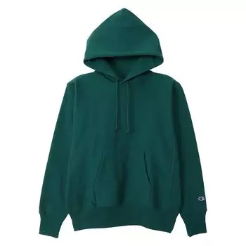 Sweatshirt Long Sleeve Brushed Lining REVERSE Hooded Sweatshirt Deep Green [Champion] 11.5oz WEAVE(R) C3-Y132 Men s