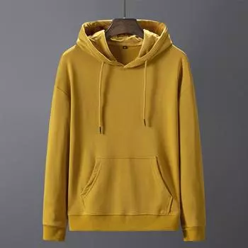 Sweatshirt Men s Pure Cotton Wideband Hoodie Solid Color Trendy Brand Couple Spring and Autumn Sports and Leisure Trend Hooded Jacket S