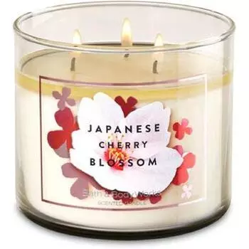 Свеча Bath and Body Works Japan Cherry BLOSSOM с 3 стержнями, 14,5 унций