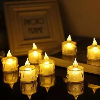 Свеча безопасна, реалистичная беспламенная свеча на батарейках для домашнего украшения фестиваля C 24PCS