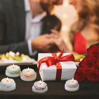 Свеча для ароматерапии «Роза» ручной работы, подарок на День святого Валентина, атмосфера, свеча из воска ручной работы, ужин, 1 шт., 94 г One Size