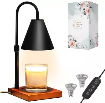 Свеча Лампа-свечник с плавной регулировкой яркости, запасные лампочки, черная лампа-свечка, грелка для новоселья, для банок, грелка, контроллер, регулировка яркости/таймер чёрный