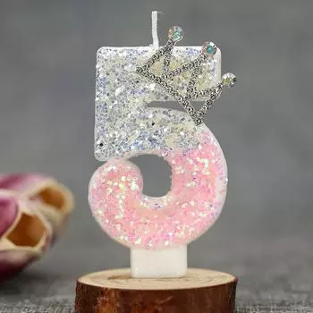 Свеча на день рождения в виде цифры «Кронпринцесса» - Креативный аксессуар для украшения торта Lotus Color