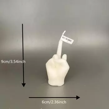 Свеча на средний палец, бездымная, нетоксичная, ароматизированная, восковая свеча, жест, день рождения, ручная статуэтка, украшение для дома, декор рабочего стола