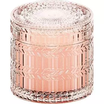 Свеча с ароматом розы и сандалового дерева, свеча из соевых бобов с деревянным сердечником, декоративная свеча в розовой стеклянной банке, женская свеча в подарок